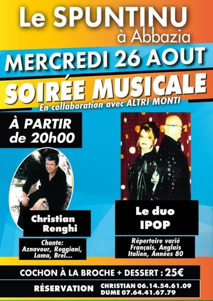 Le SPUNTINU à Abbazia - Soirée Musicale 1 Le SPUNTINU à Abbazia – Soirée Musicale