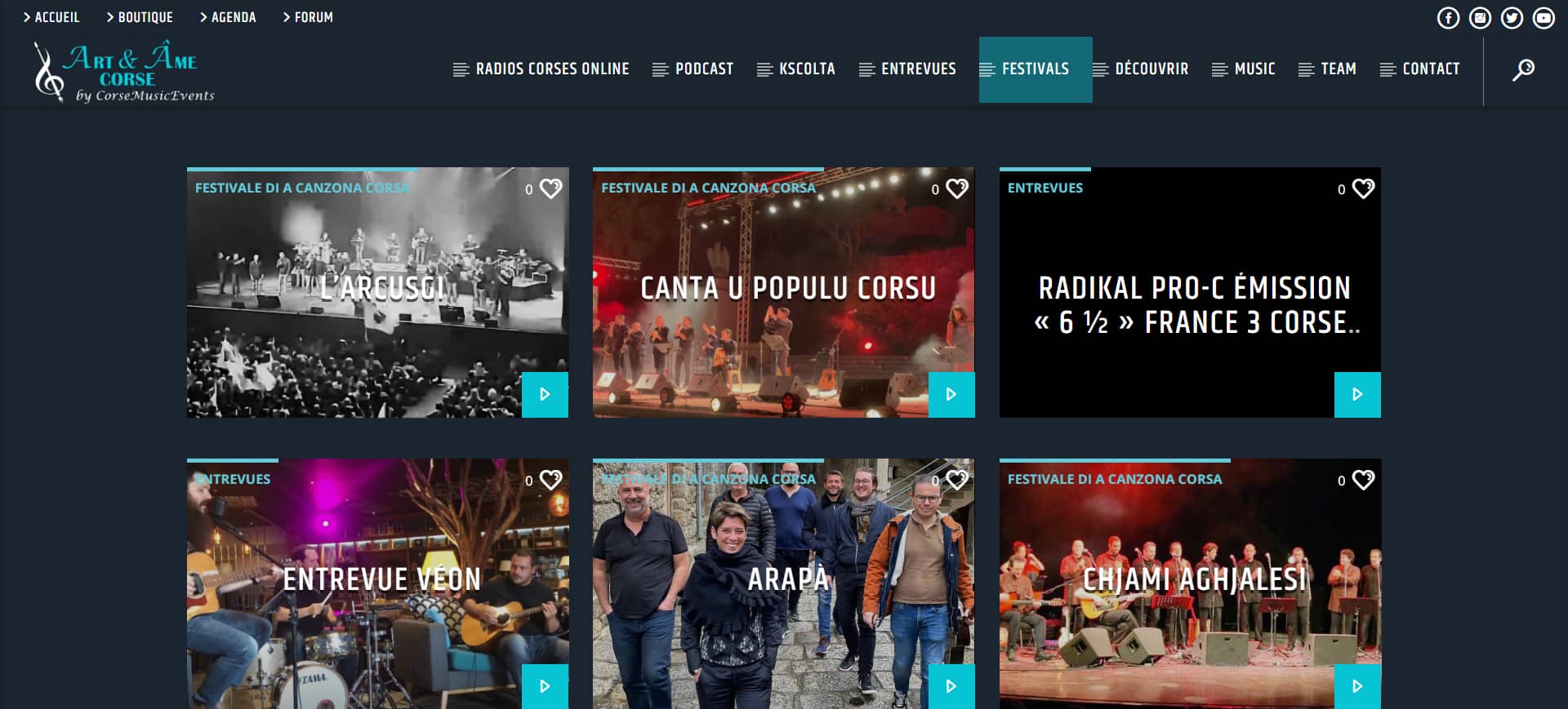 Création site internet - webtv.corsemusicevents