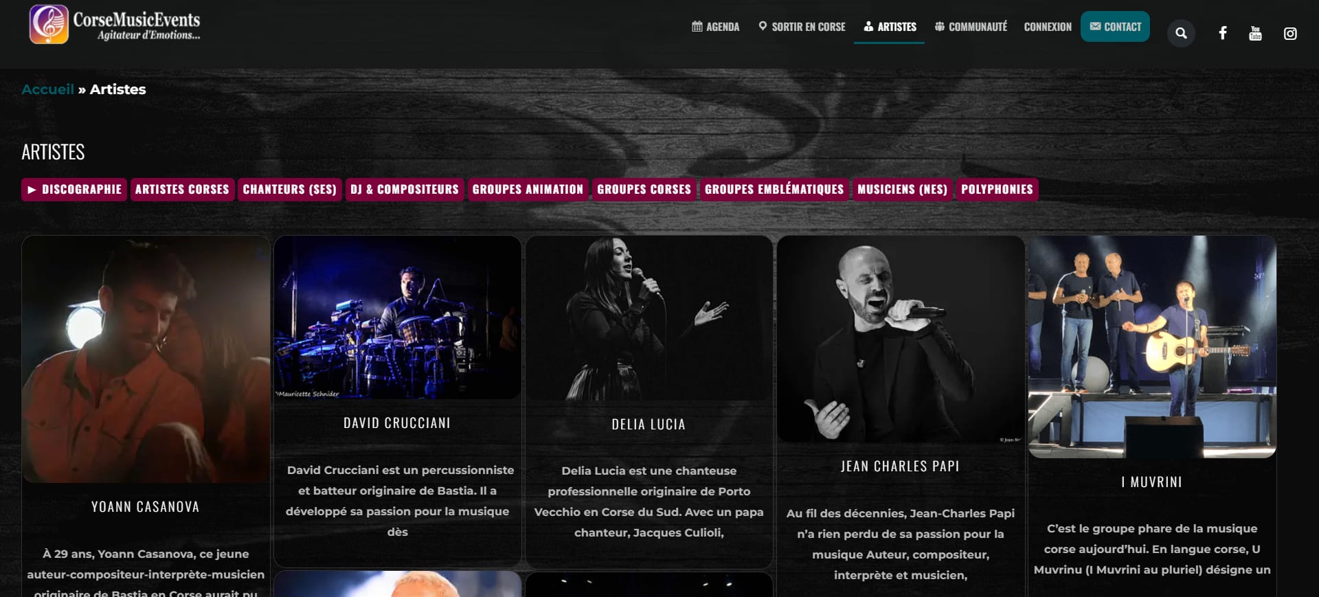 Création site internet - CorseMusicEvents